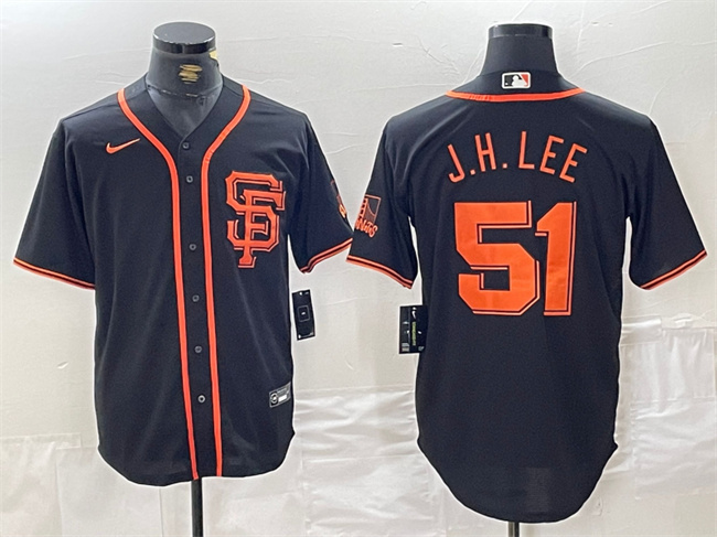 Men's San Francisco Giants #51 Jung Hoo Lee Black Stitched Baseball Jersey